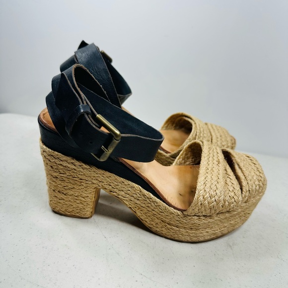 ANTHROPOLOGIE DANIELA POLO VINIFERA LEATHER JUTE PLATFORM ESPADRILLE 7 - Picture 3 of 7